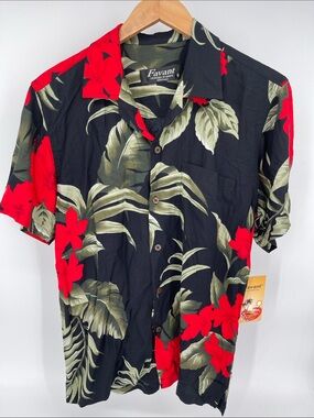 Favant Men’s Button Down Aloha Island Shirt Size Small